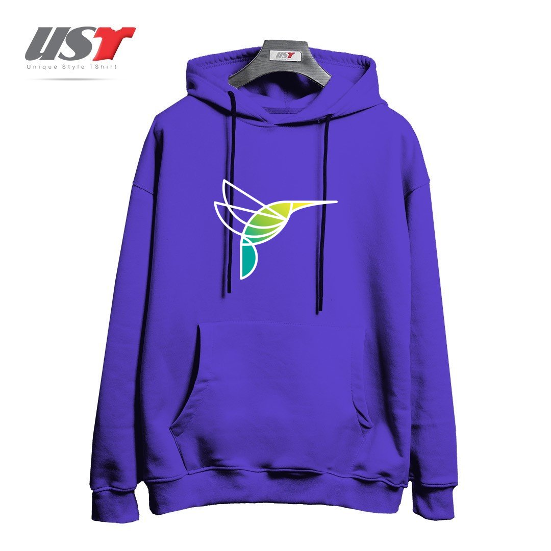 طرح HUMMINGBIRD هودی اورسایزرنگ بنفش