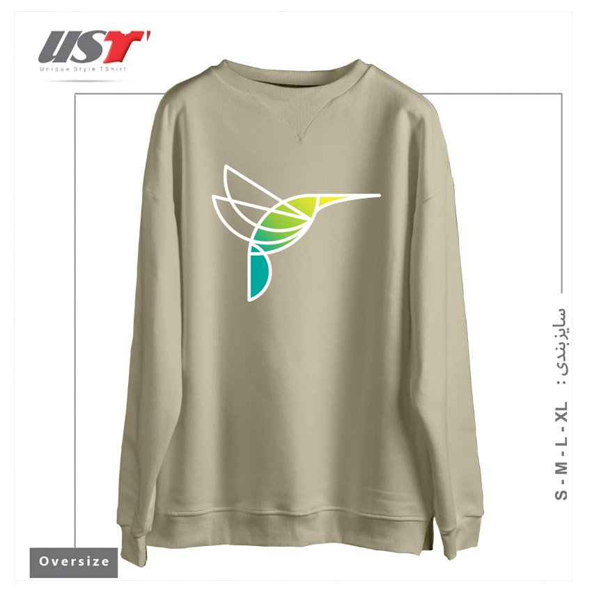 سوییشرت اورسایز طرح HUMMINGBIRD