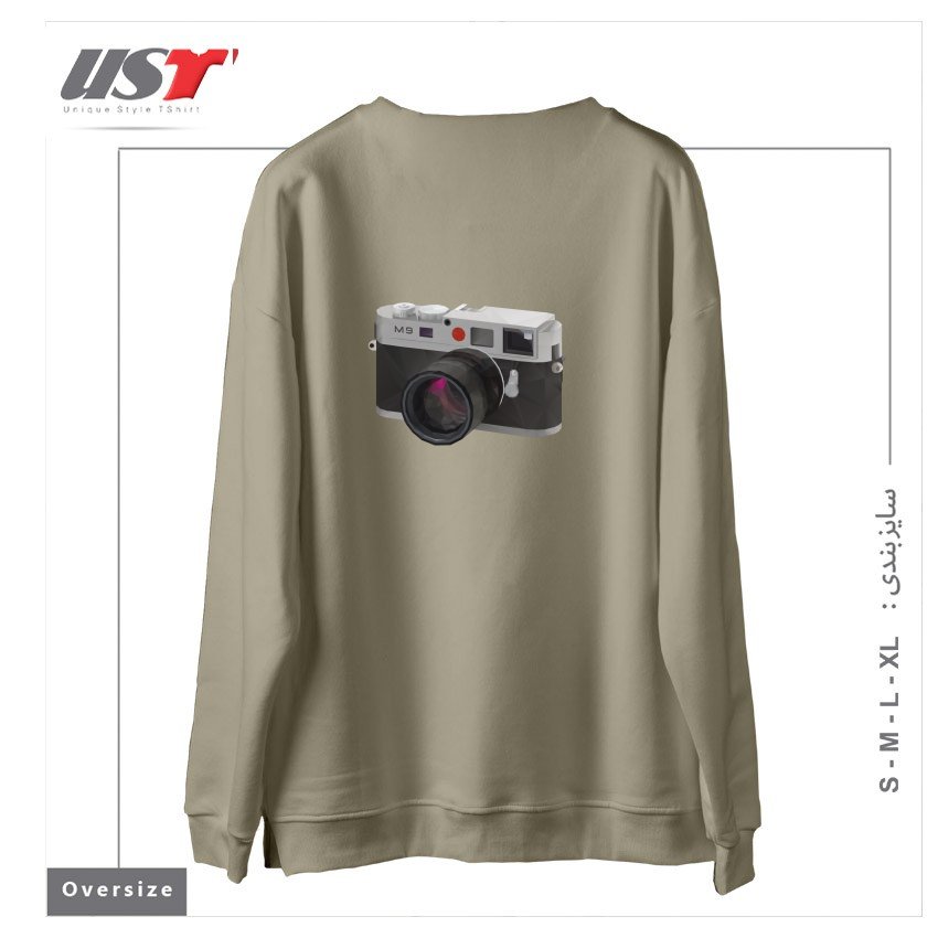 طرح LEICA M9 CAMERA POLYGON ART سوییشرت اورسایزرنگ نخودی