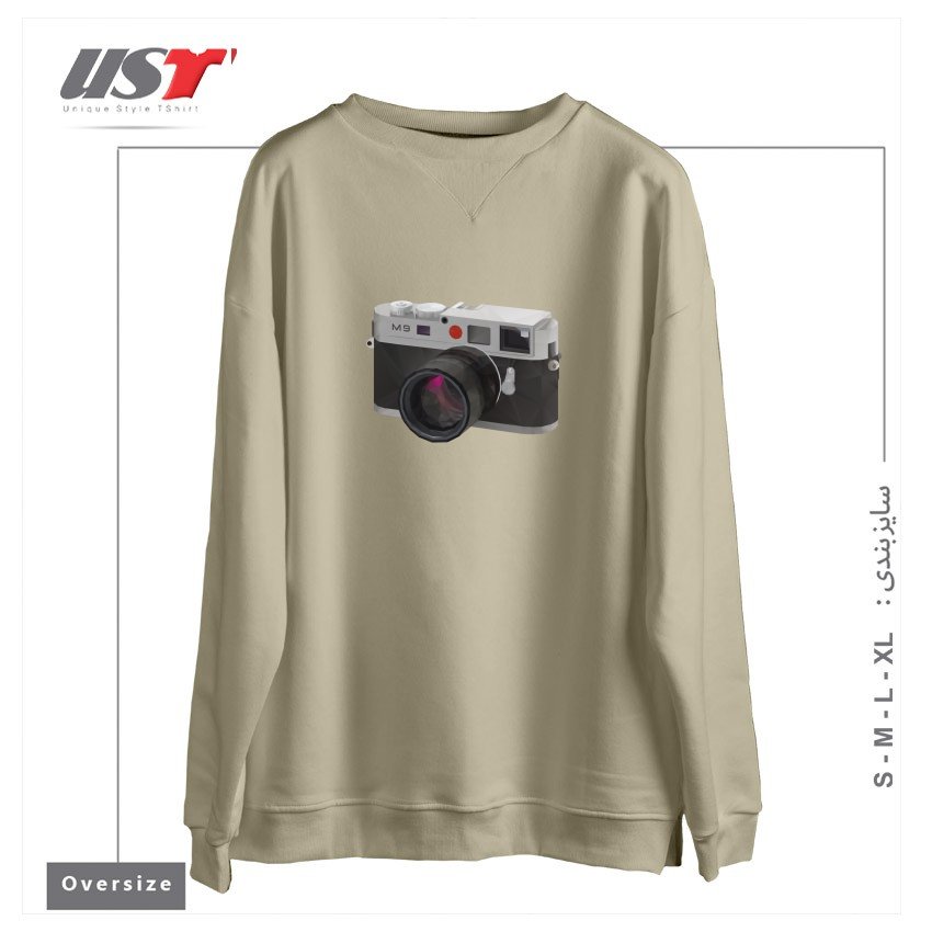 طرح LEICA M9 CAMERA POLYGON ART سوییشرت اورسایزرنگ نخودی
