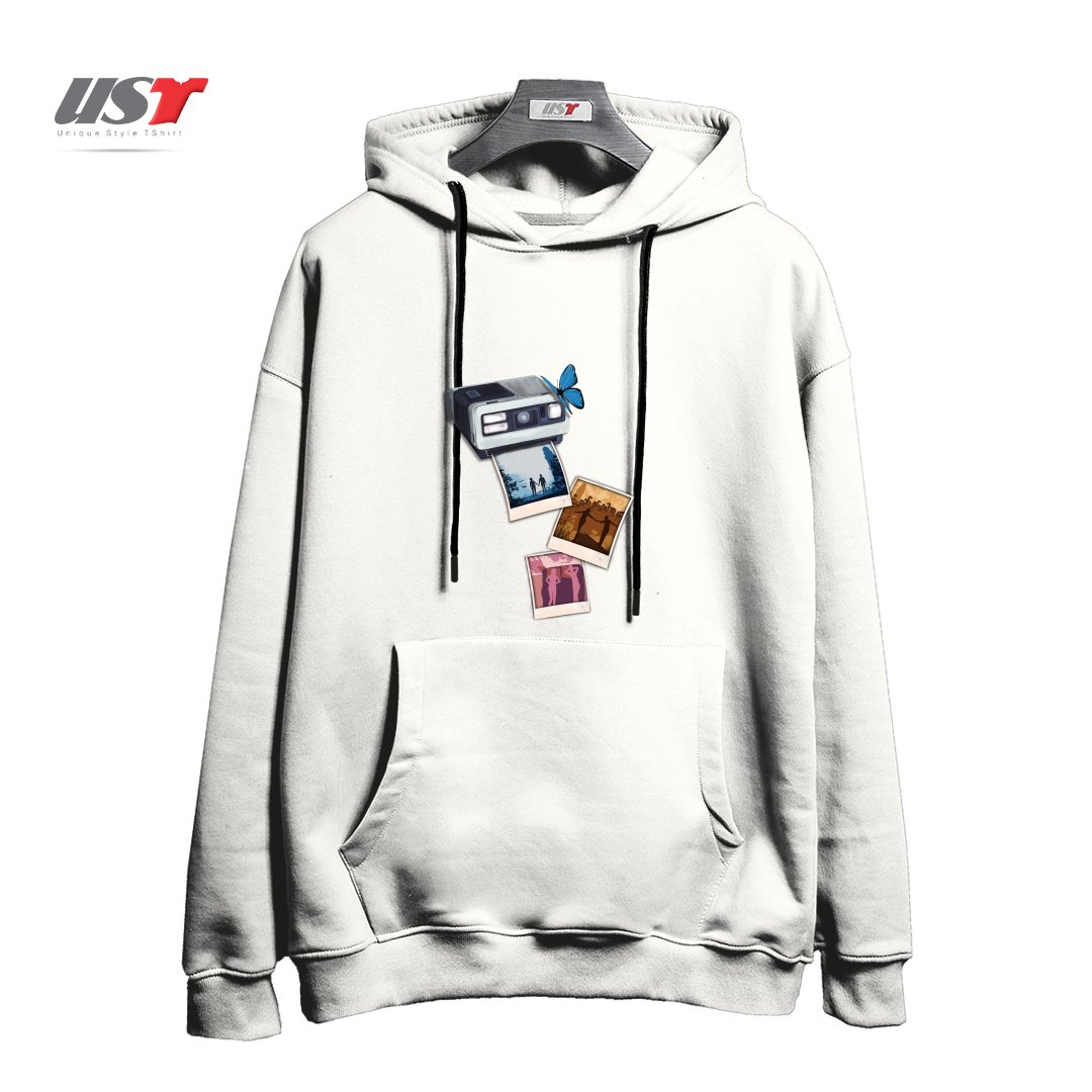 طرح MEMORIES هودی اورسایزرنگ سفید