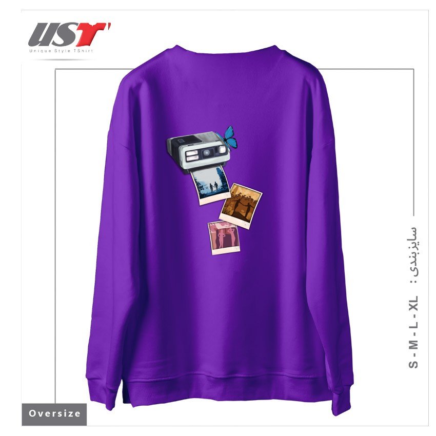 طرح MEMORIES سوییشرت اورسایزرنگ بنفش