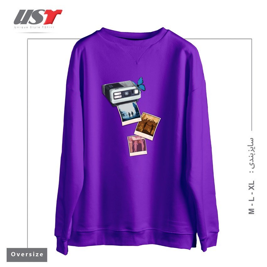 طرح MEMORIES سوییشرت اورسایزرنگ بنفش