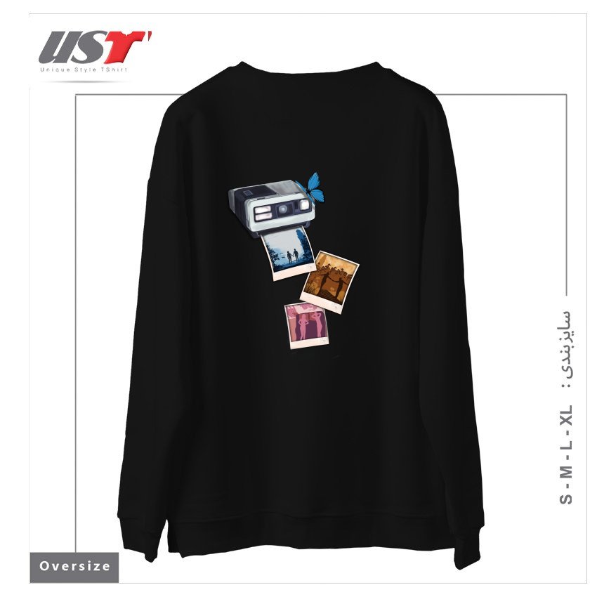 طرح MEMORIES سوییشرت اورسایزرنگ مشکی