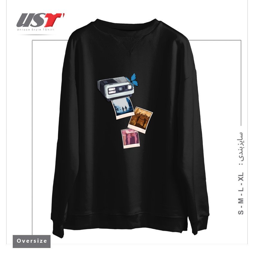 طرح MEMORIES سوییشرت اورسایزرنگ مشکی