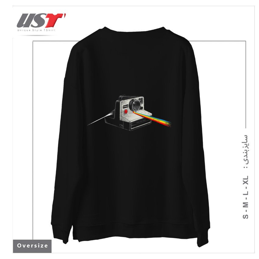 طرح OLD STYLE سوییشرت اورسایزرنگ مشکی