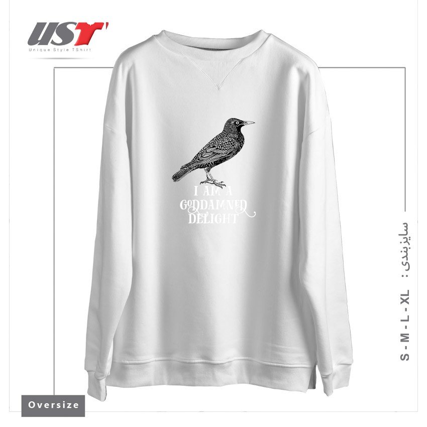 سوییشرت اورسایز طرح I AM A GODDAMNED DELIGHT