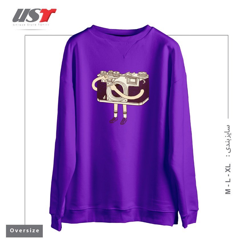 طرح PHOTOGRAPHER سوییشرت اورسایزرنگ بنفش
