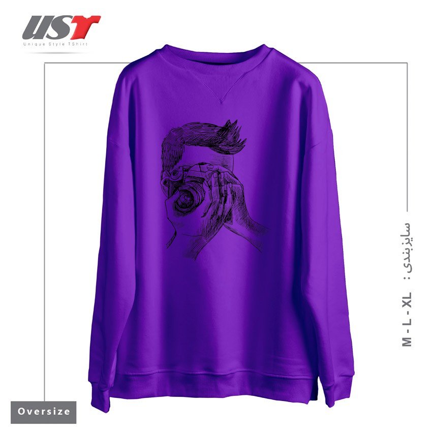 طرح PHOTOGRAPHER2 سوییشرت اورسایزرنگ بنفش