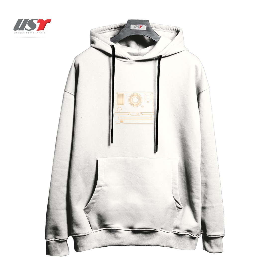 طرح POLAROID ONESTEP2 هودی اورسایزرنگ سفید