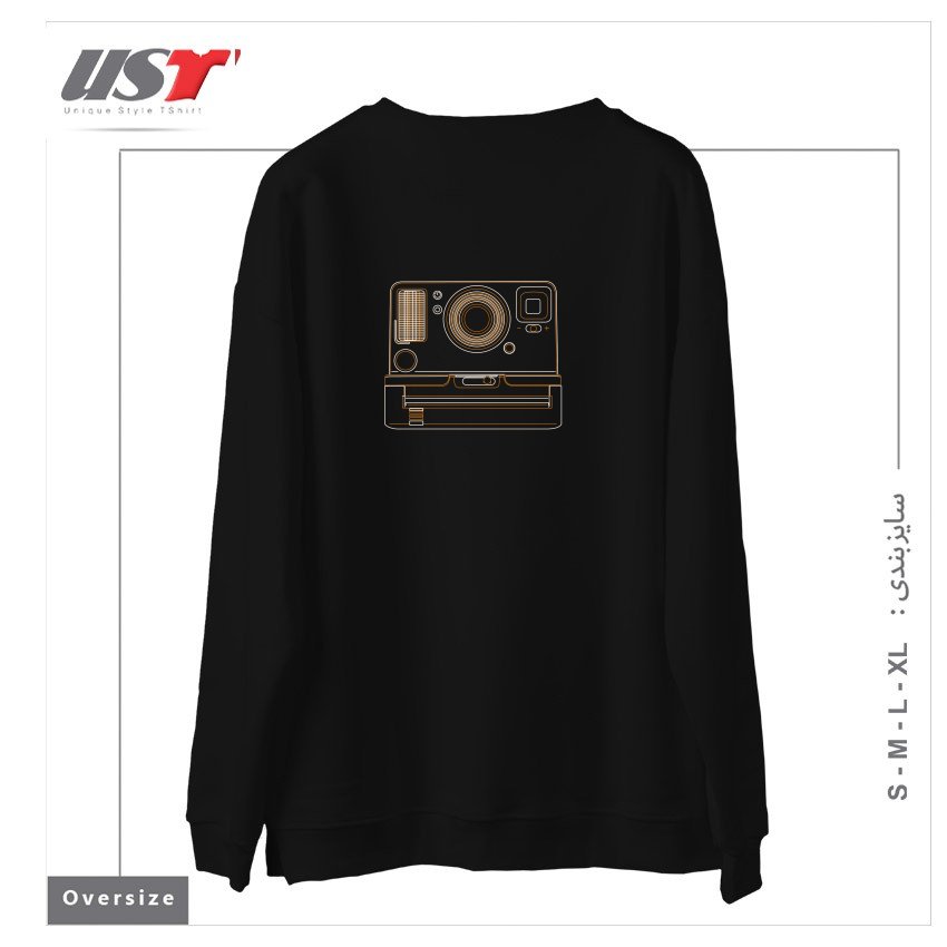 طرح POLAROID ONESTEP2 سوییشرت اورسایزرنگ مشکی