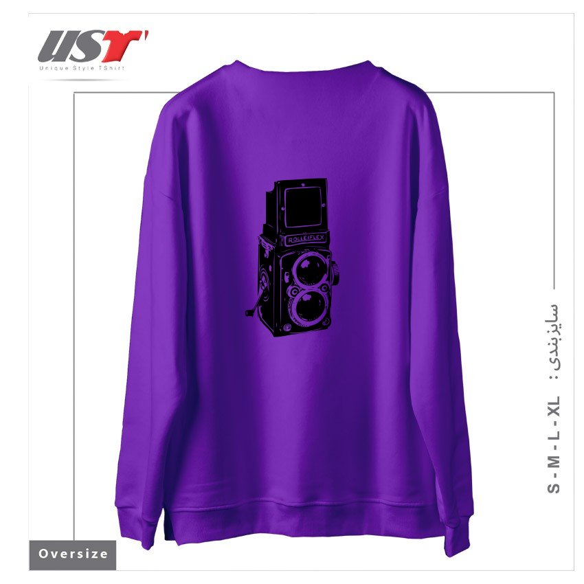 طرح ROLLEIFLEX ILLUSTRATION سوییشرت اورسایزرنگ بنفش