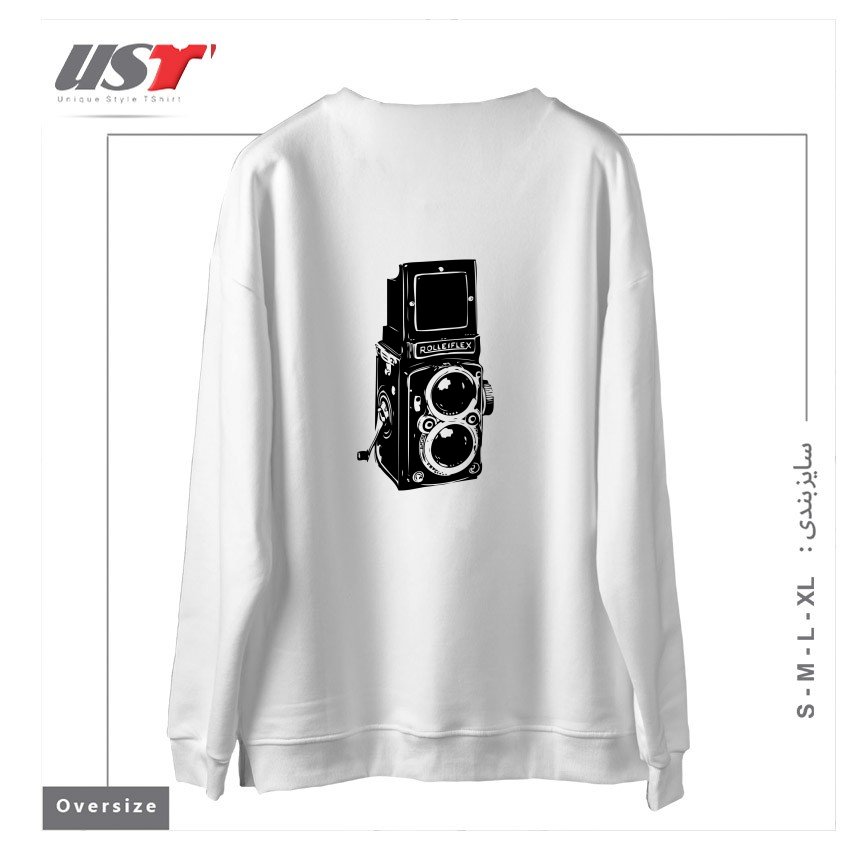 طرح ROLLEIFLEX ILLUSTRATION سوییشرت اورسایزرنگ سفید