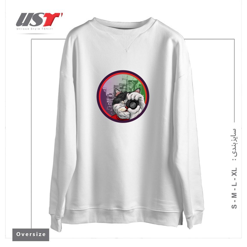 سوییشرت اورسایز طرح STREET CAT TOKIO