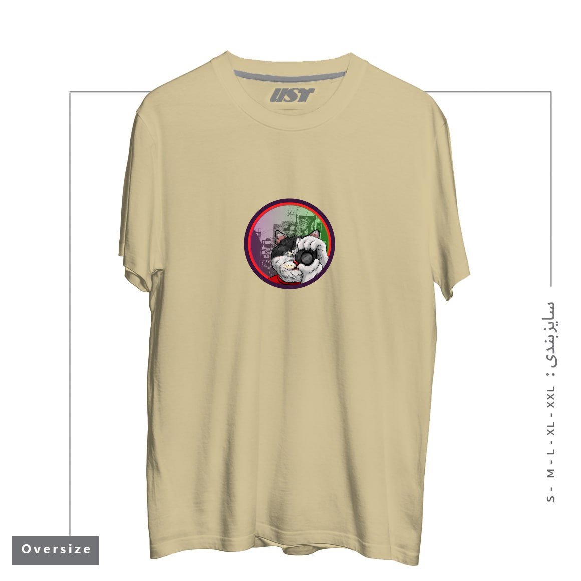 تیشرت اورسایز طرح STREET CAT TOKIO