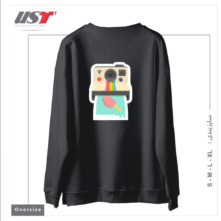 طرح SUMMER THINGS سوییشرت اورسایزرنگ دودی