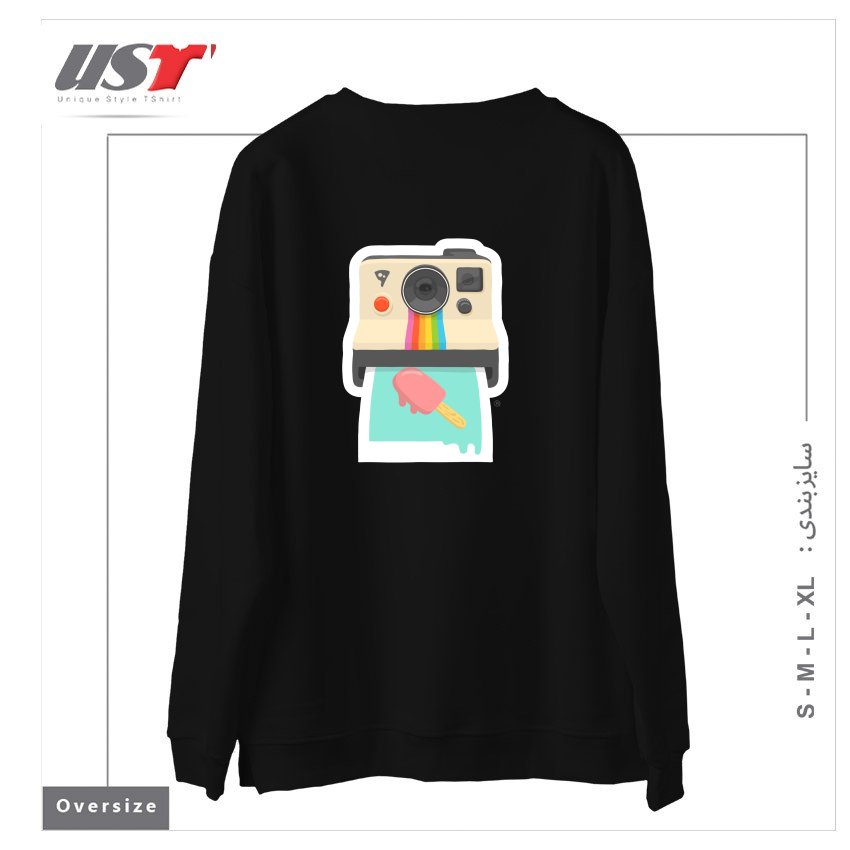 طرح SUMMER THINGS سوییشرت اورسایزرنگ مشکی