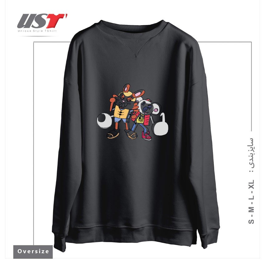 سوییشرت اورسایز طرح EVAN & KEVIN