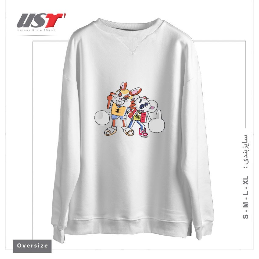 سوییشرت اورسایز طرح EVAN & KEVIN