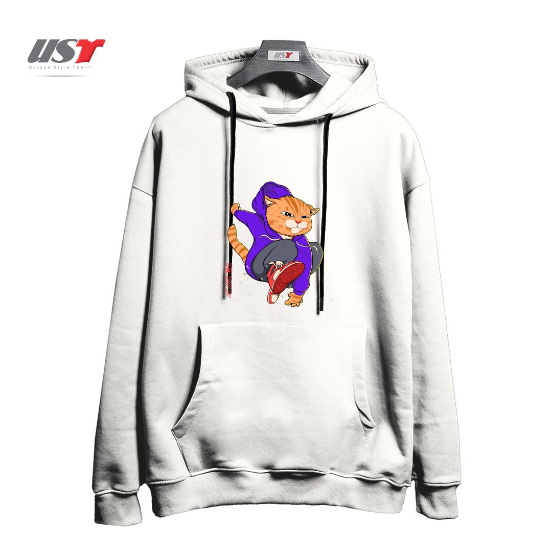 طرح PURRKOUR DOWNTOWN هودی اورسایزرنگ سفید