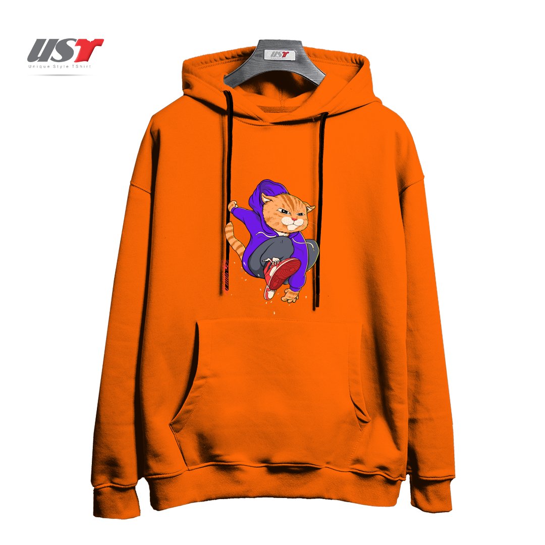 طرح PURRKOUR DOWNTOWN هودی اورسایزرنگ نارنجی