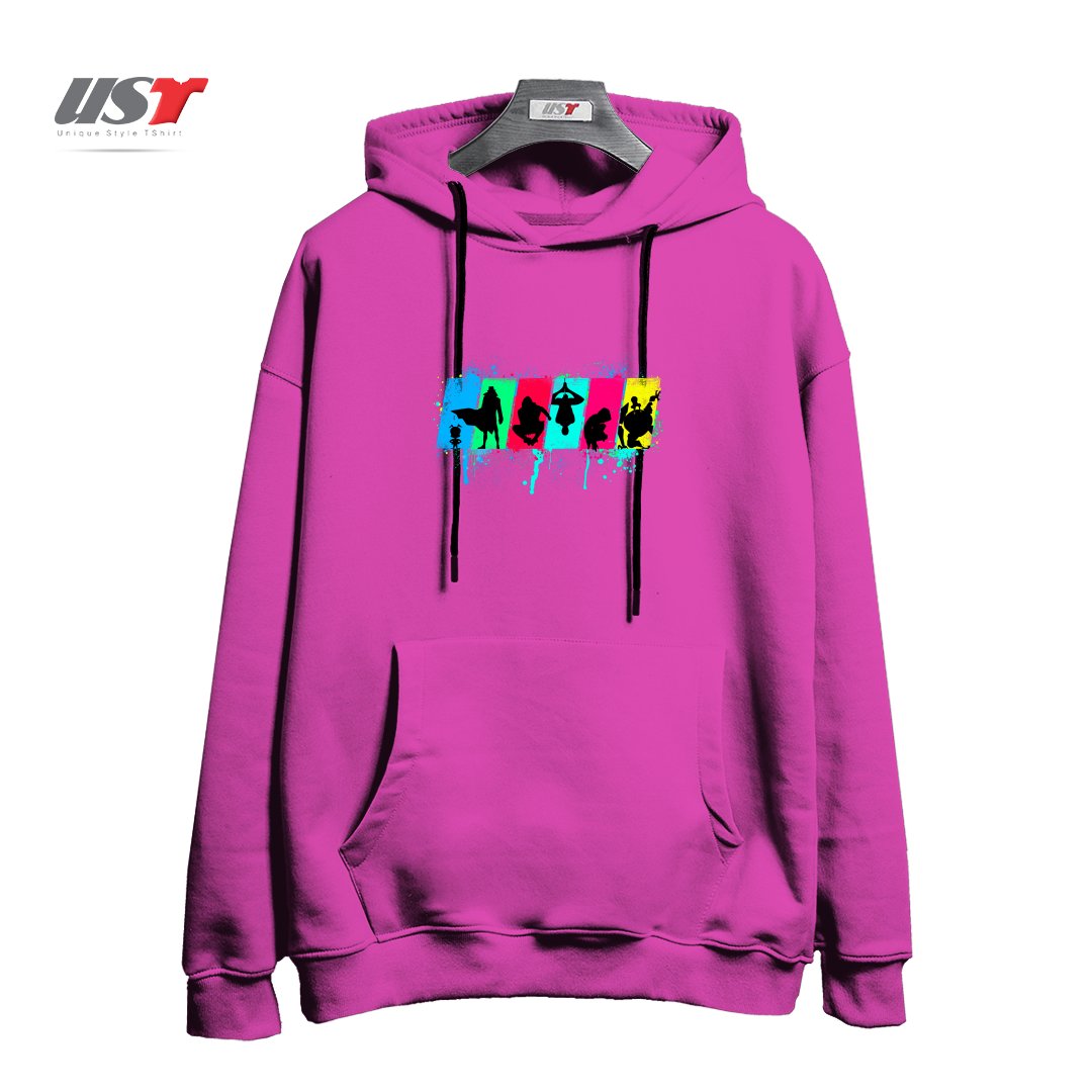 طرح SPIDER SOULS هودی اورسایزرنگ صورتی