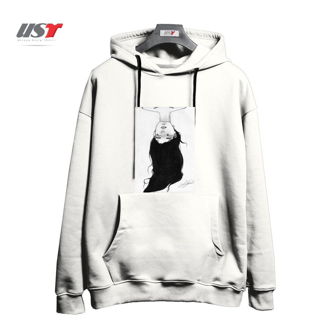 طرح WATER هودی اورسایزرنگ سفید