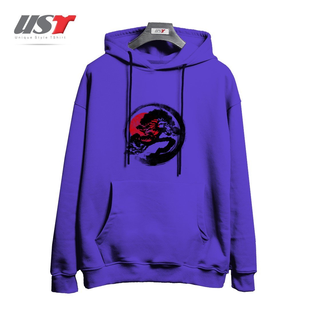 طرح BONSAI STROKE هودی اورسایزرنگ بنفش