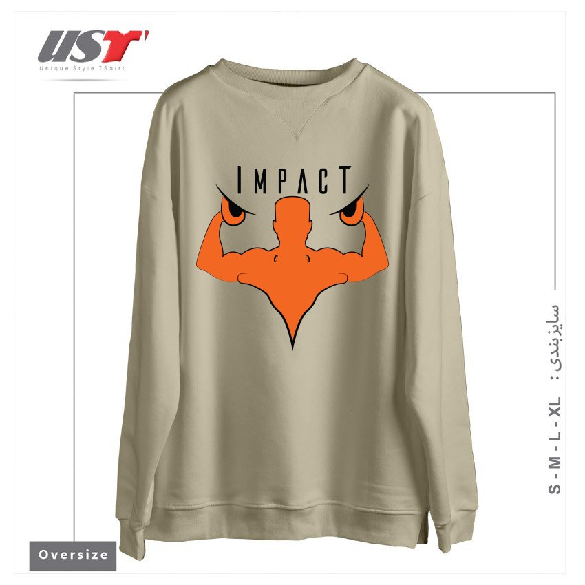 سوییشرت اورسایز طرح IMPACT