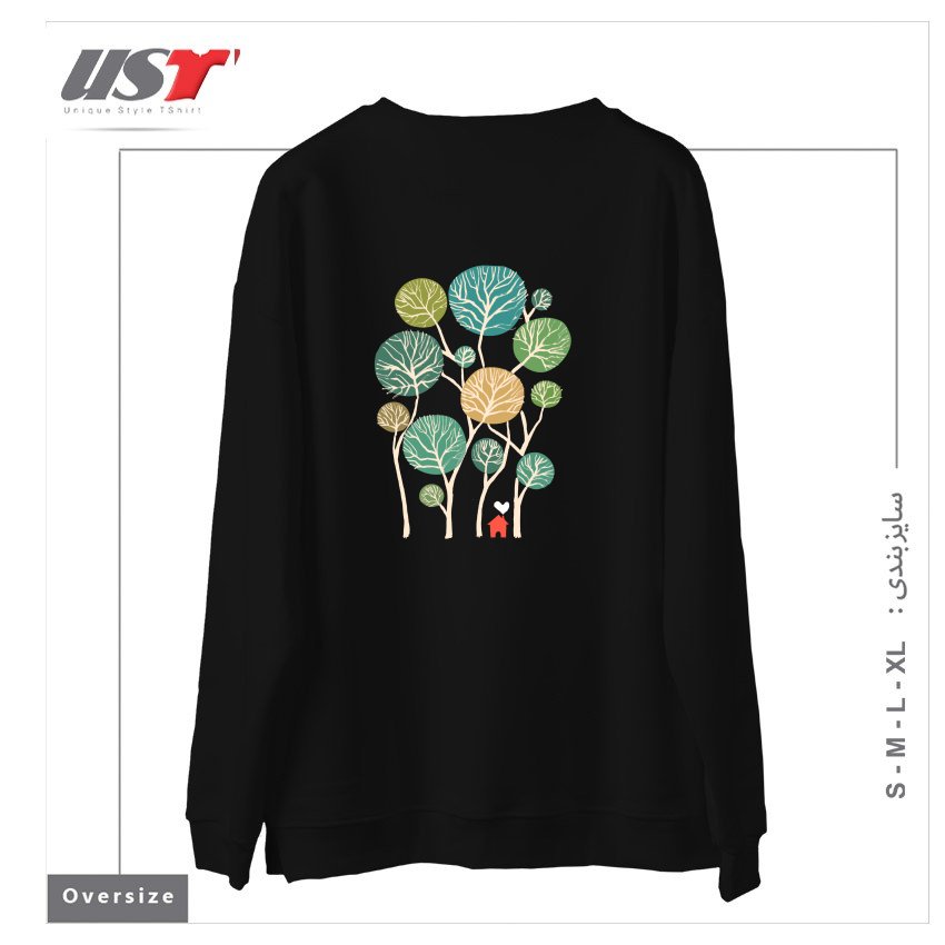 طرح HERMITAGE سوییشرت اورسایزرنگ مشکی