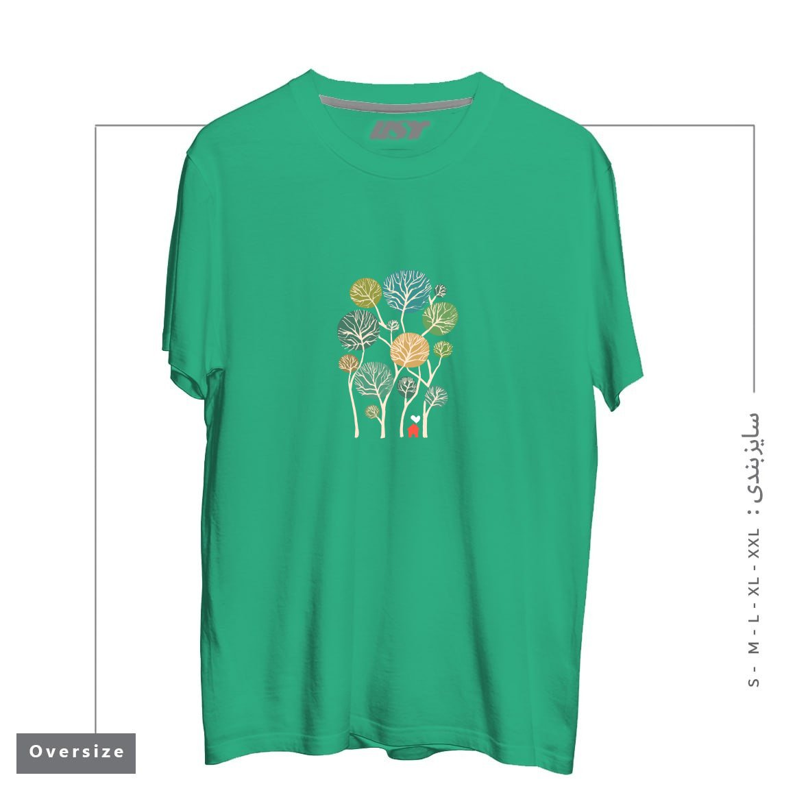 طرح HERMITAGE تیشرت اورسایزرنگ سبز