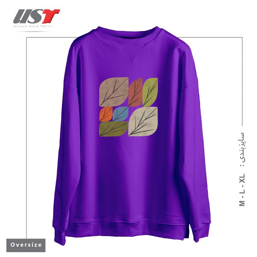 سوییشرت اورسایز طرح LEAF GRID