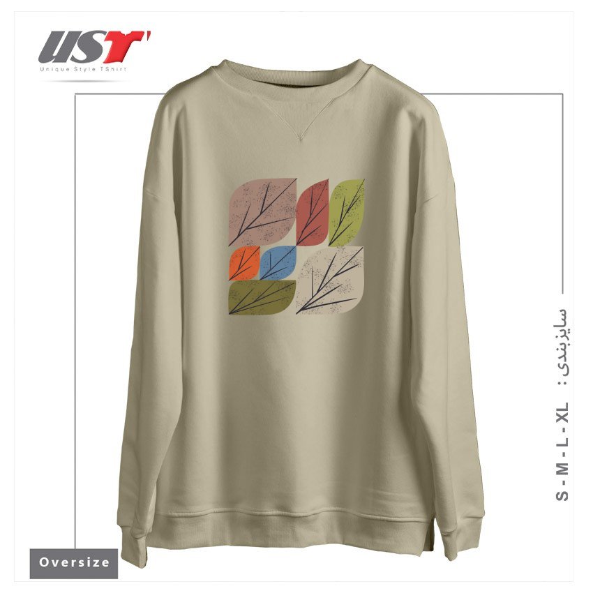 سوییشرت اورسایز طرح LEAF GRID