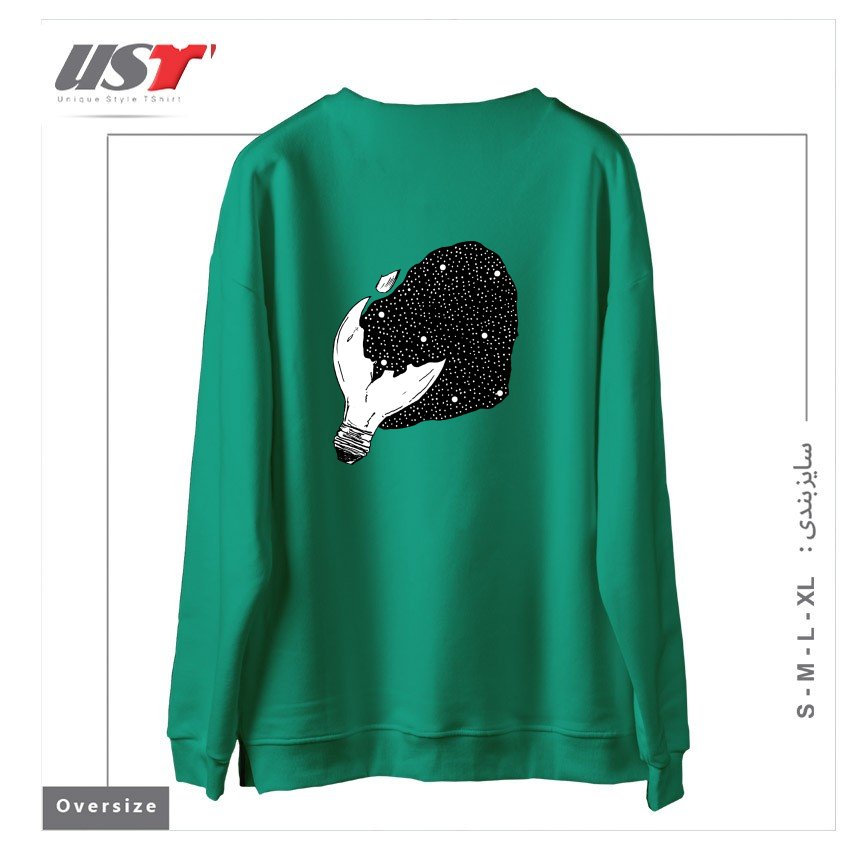 طرح INJURED سوییشرت اورسایزرنگ سبز سدری