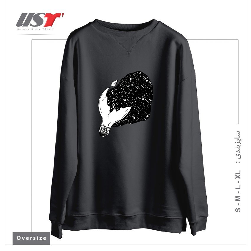 طرح INJURED سوییشرت اورسایزرنگ دودی