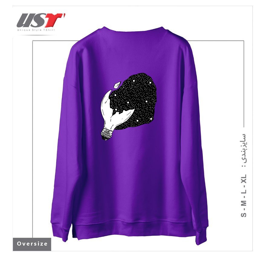 طرح INJURED سوییشرت اورسایزرنگ بنفش