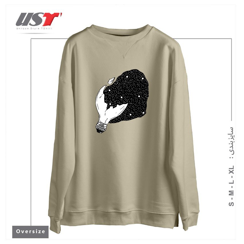 طرح INJURED سوییشرت اورسایزرنگ نخودی