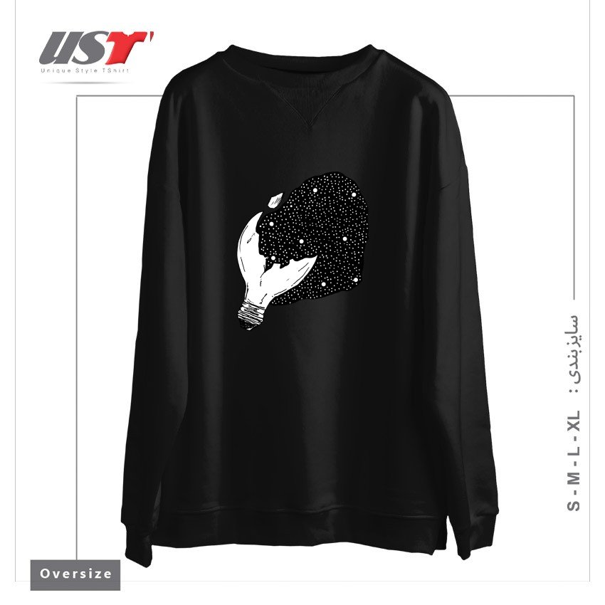 طرح INJURED سوییشرت اورسایزرنگ مشکی