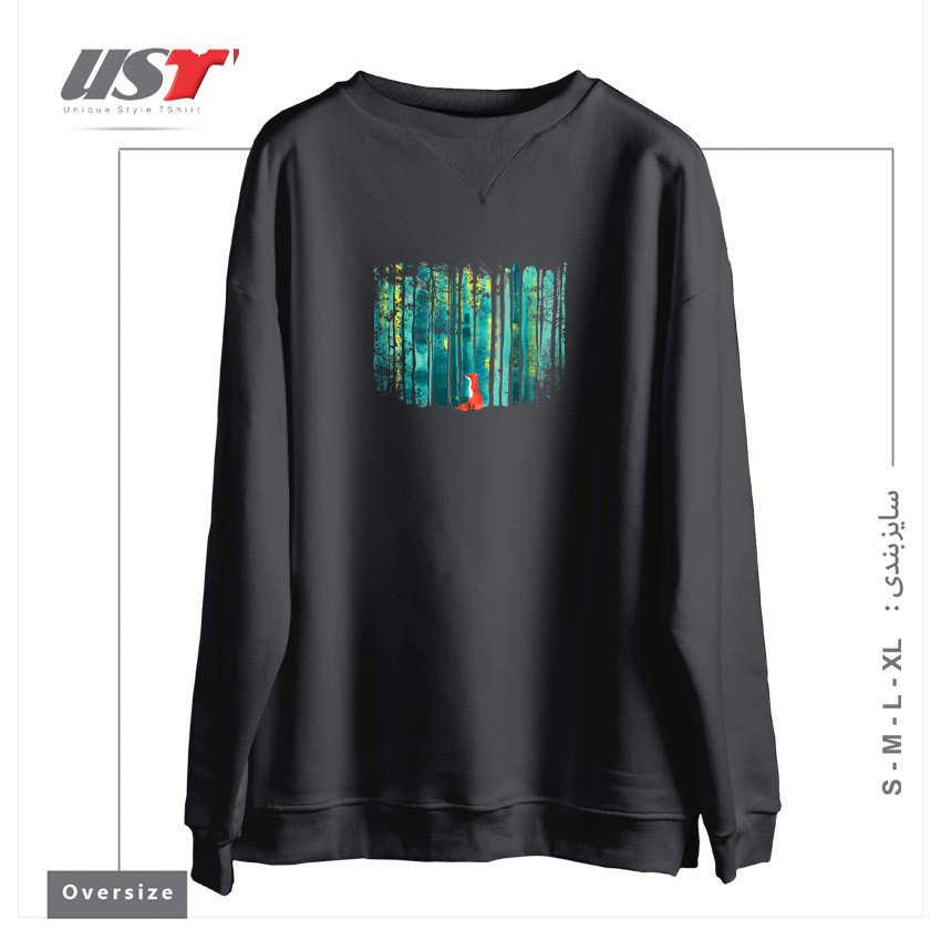 طرح LONE FOX سوییشرت اورسایزرنگ دودی