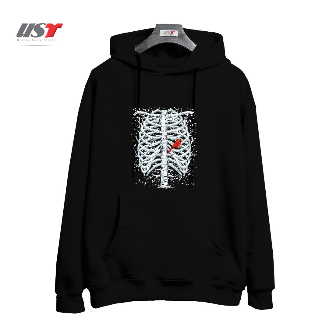 طرح RIB & BIRCH هودی اورسایزرنگ مشکی