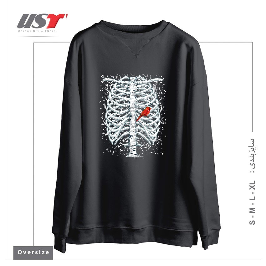 طرح RIB & BIRCH سوییشرت اورسایزرنگ دودی