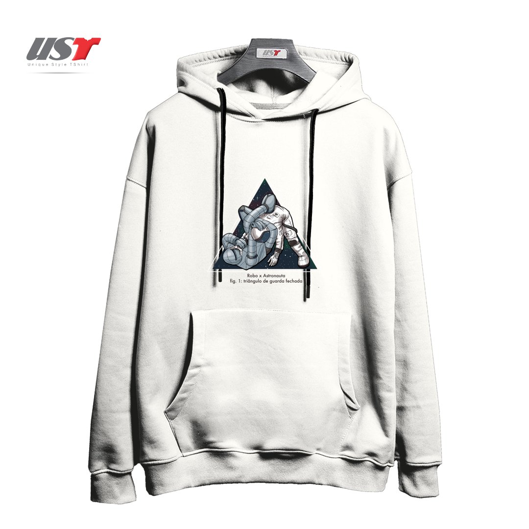 طرح ROBO X ASTRONAUTA هودی اورسایزرنگ سفید
