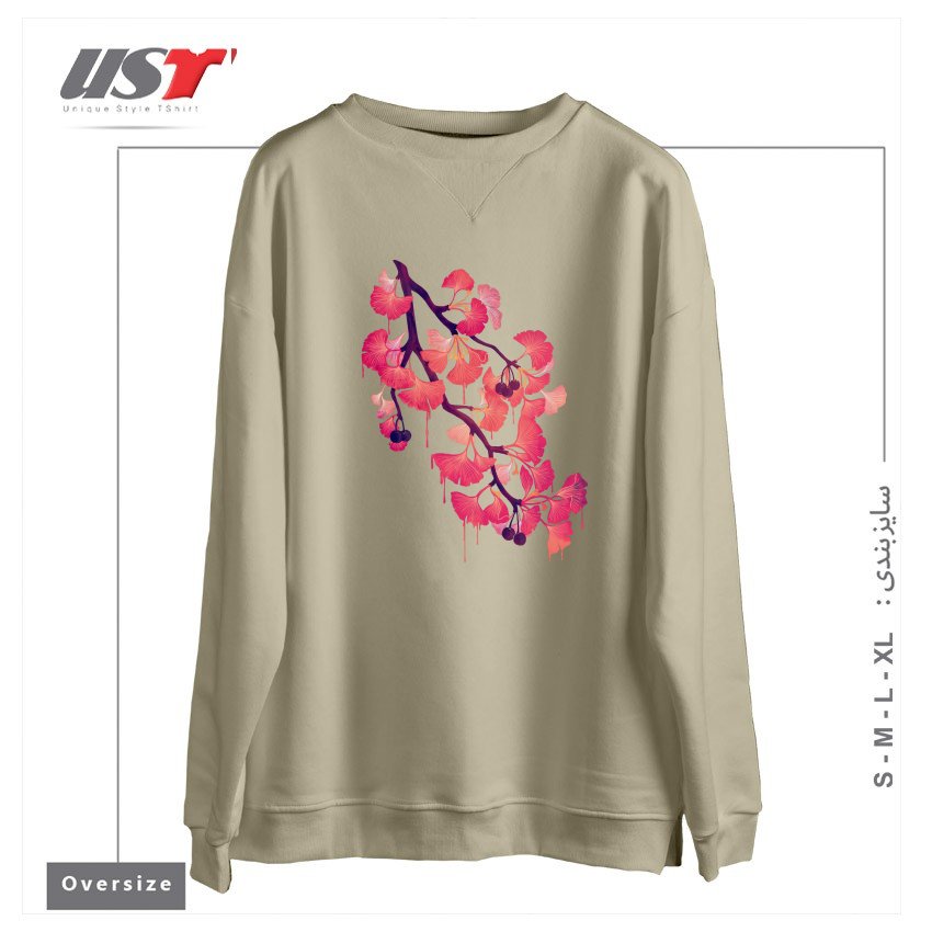 سوییشرت اورسایز طرح O, GINKGO