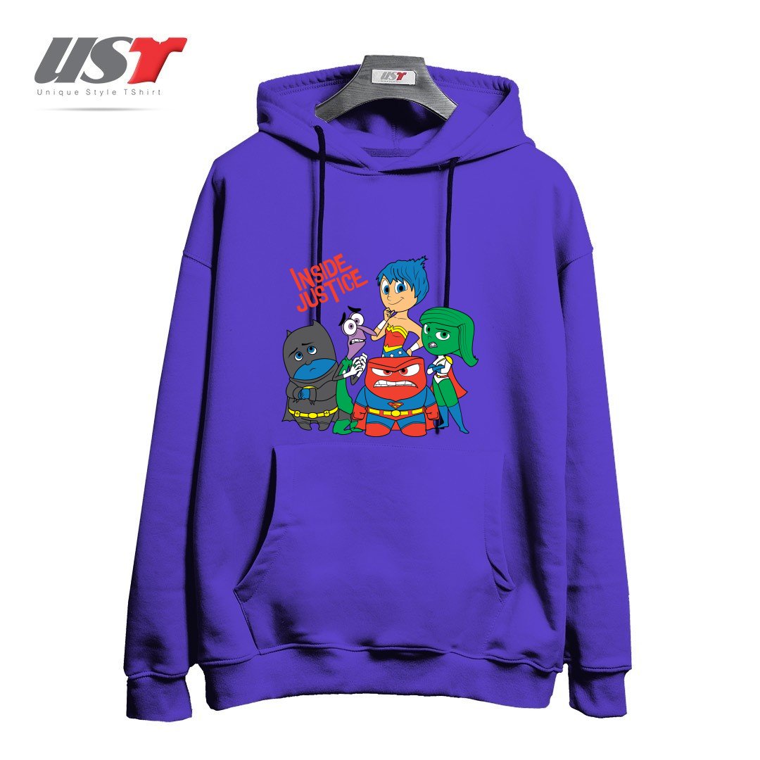 طرح INSIDE JUSTICE هودی اورسایزرنگ بنفش