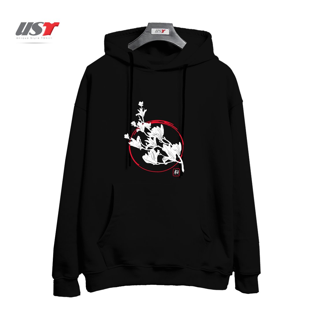 طرح SAKURA-2 هودی اورسایزرنگ مشکی