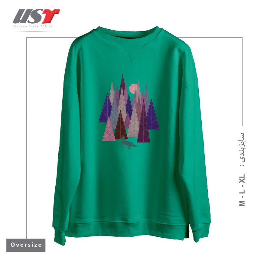 سوییشرت اورسایز طرح STRANGE FOREST