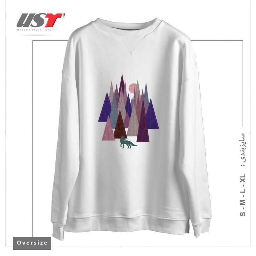 سوییشرت اورسایز طرح STRANGE FOREST