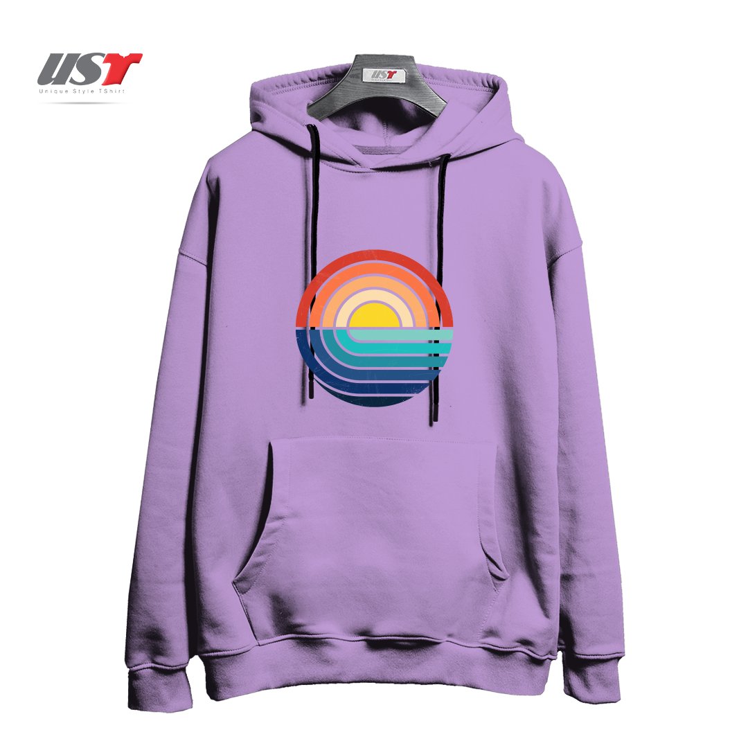 طرح SUNSET AND WAVES هودی اورسایزرنگ یاسی