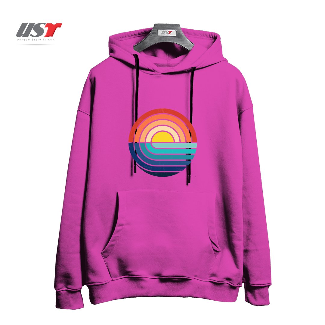 هودی اورسایز طرح SUNSET AND WAVES