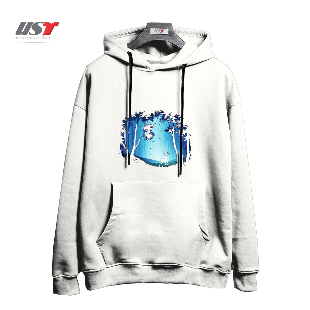 طرح THE HEART OF THE FOREST هودی اورسایزرنگ سفید